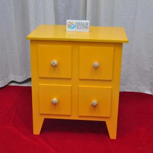 Cômoda amarela 4 gavetas fake Decoração Pegue e Monte