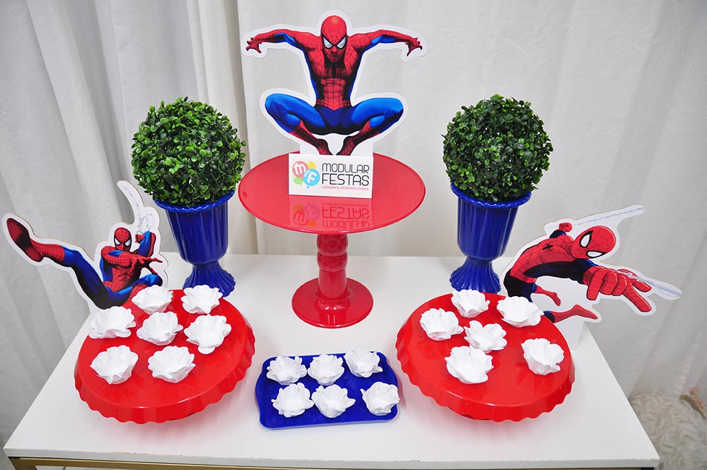 Decoração Pegue e Monte Homem Aranha Super Heróis Kit Festa P