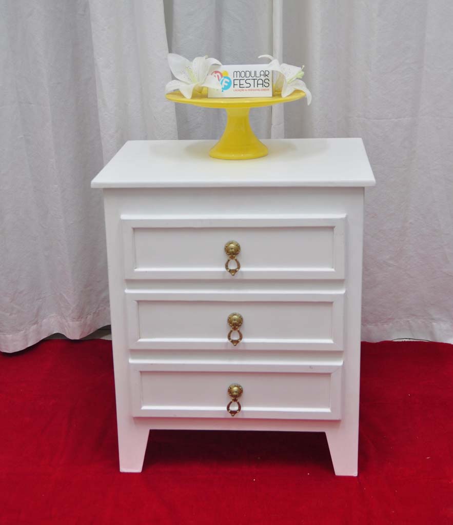 Cômoda Branca 3 gavetas fake Decoração Pegue e Monte