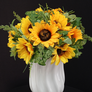 Buquês Permanentes Decorativos - Flores Girassol Amarelo
